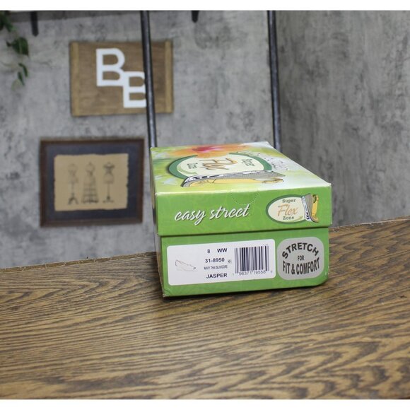 NWT Easy Street Womens Jasper Wedge Sandal JASPR Navy Thai Silk Blue 8WW - Picture 8 of 9